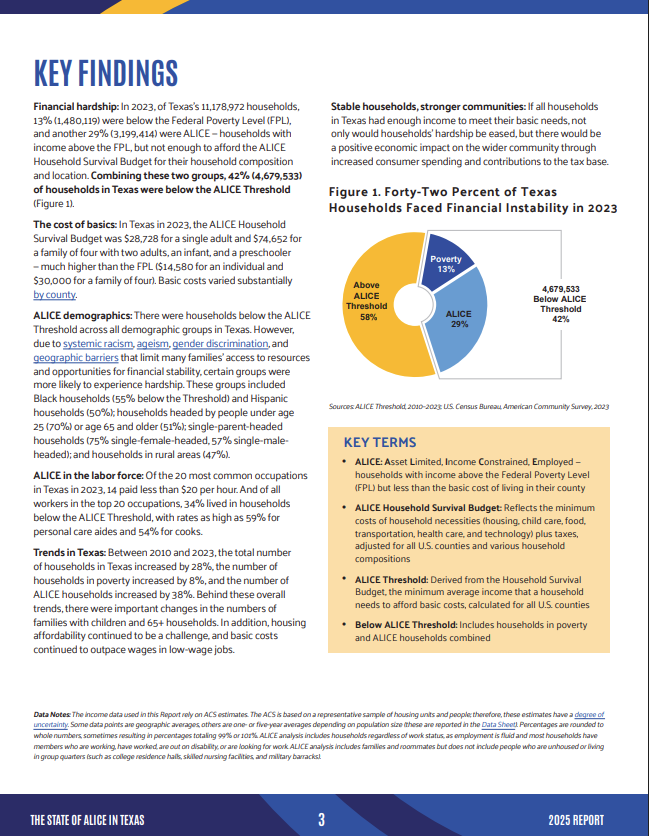 2025 ALICE Key Findings